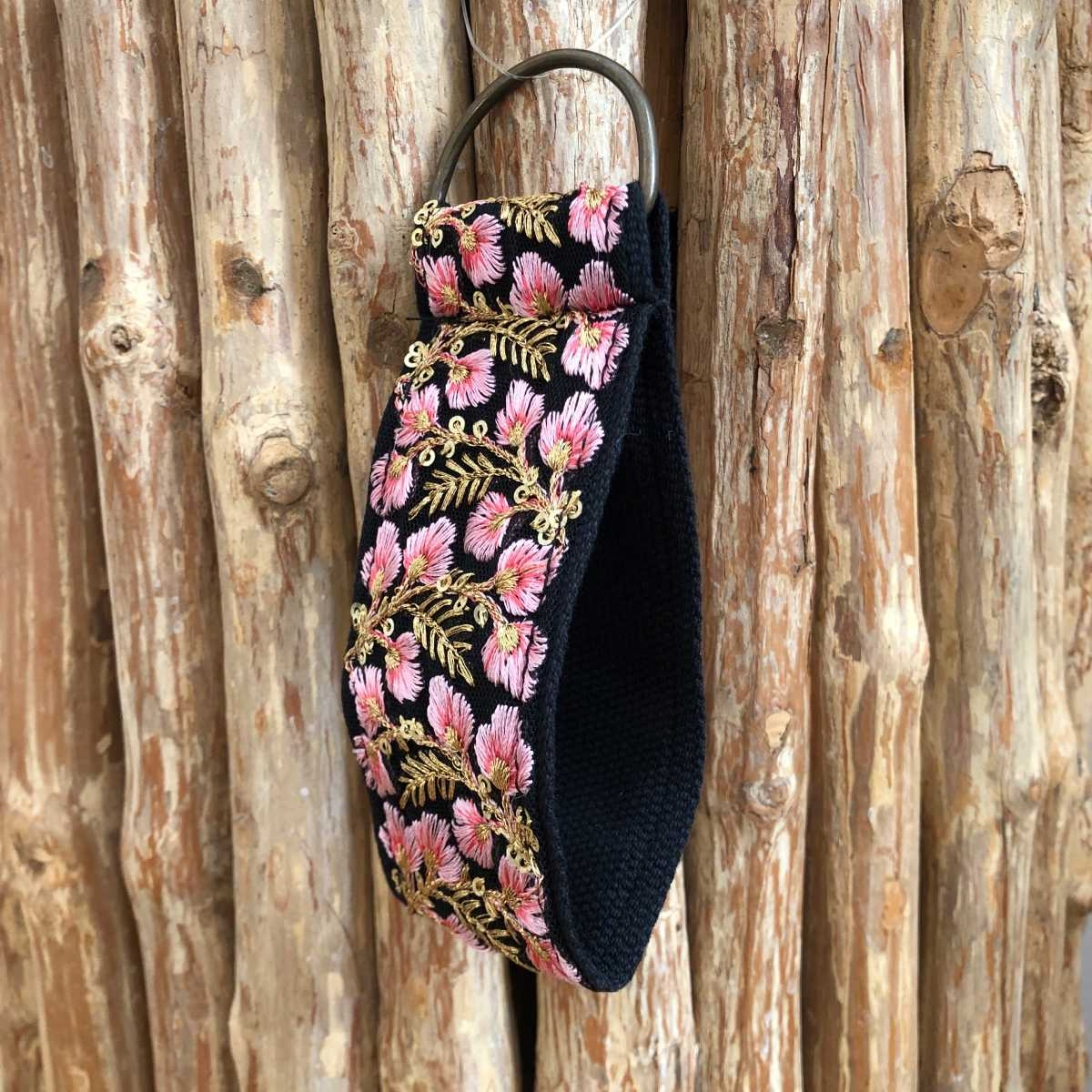 Porte-cls bracelet tissu indien bohme